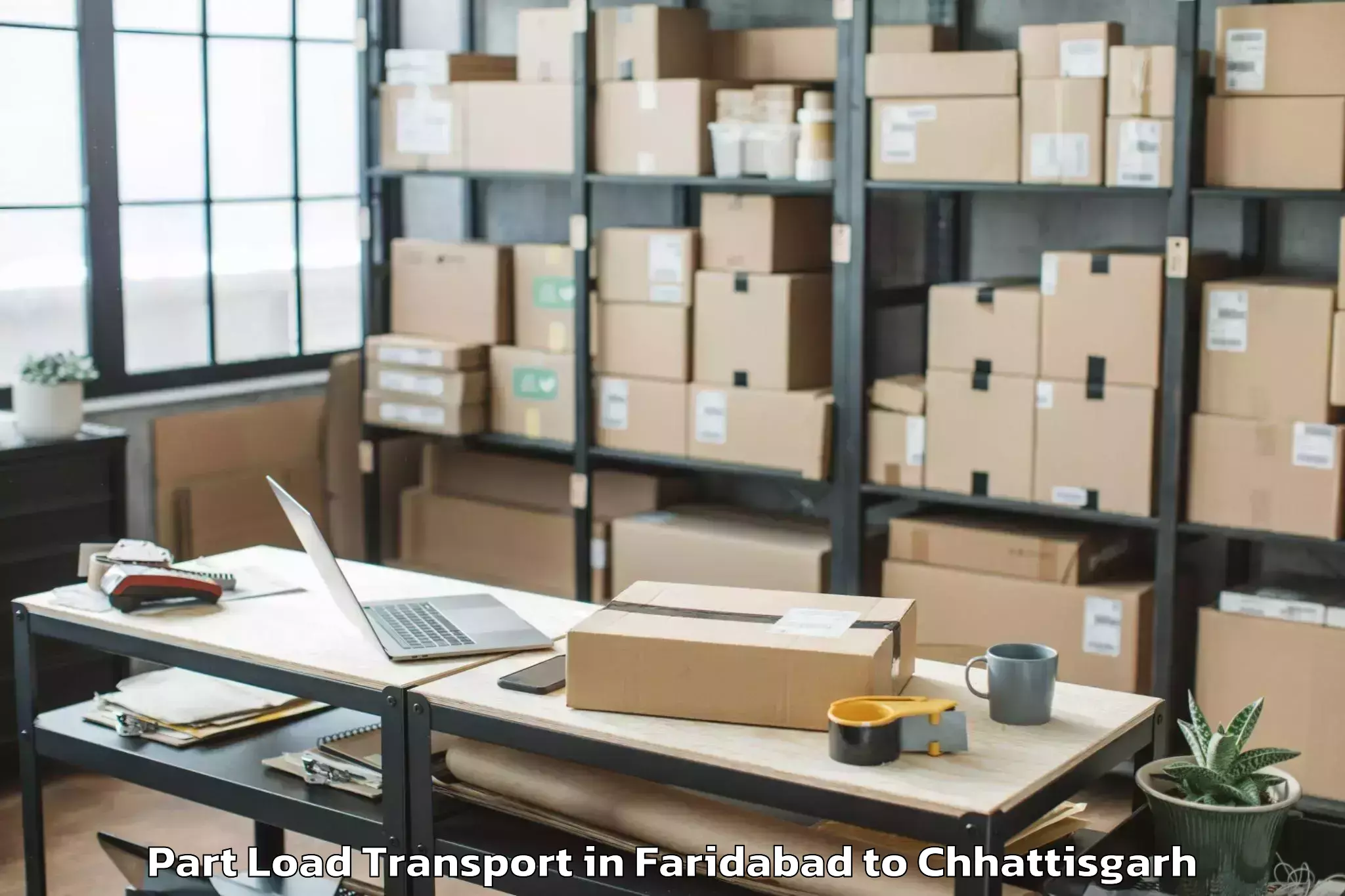 Faridabad to Pithora Part Load Transport Booking